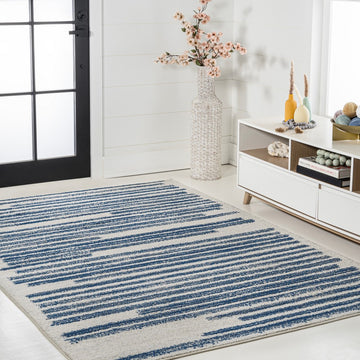 Khalil Modern Berber Stripe Area Rug